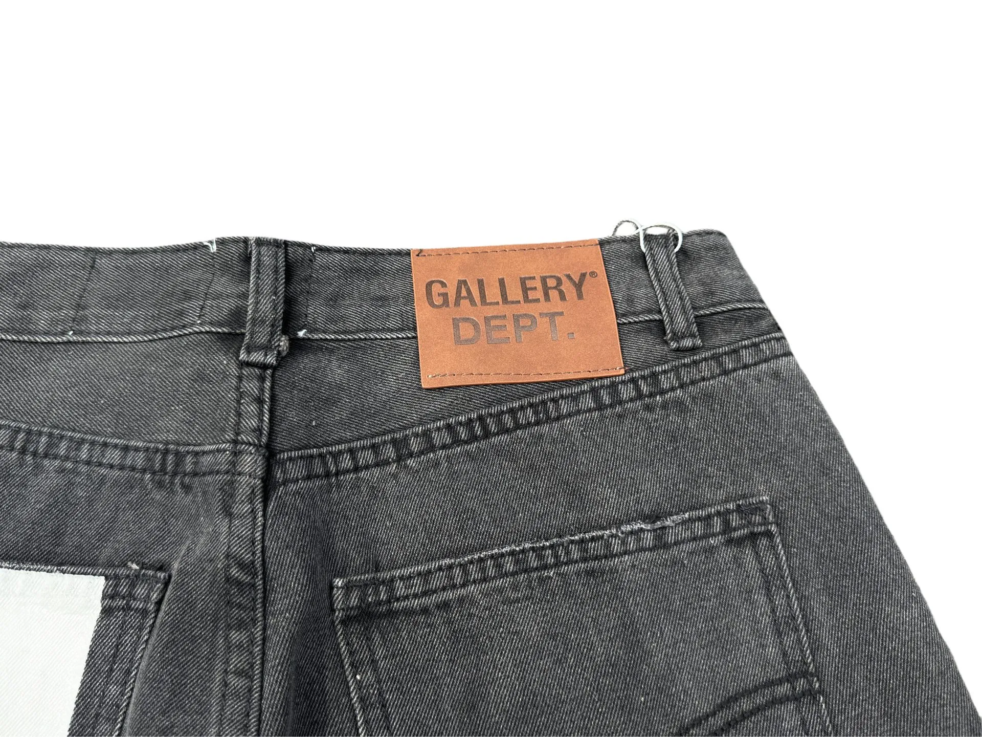 P246💰G22 GALLERY DEPT. Skull hand-stitched distressed distressed jeans -Color: Black -Size: S-XXL